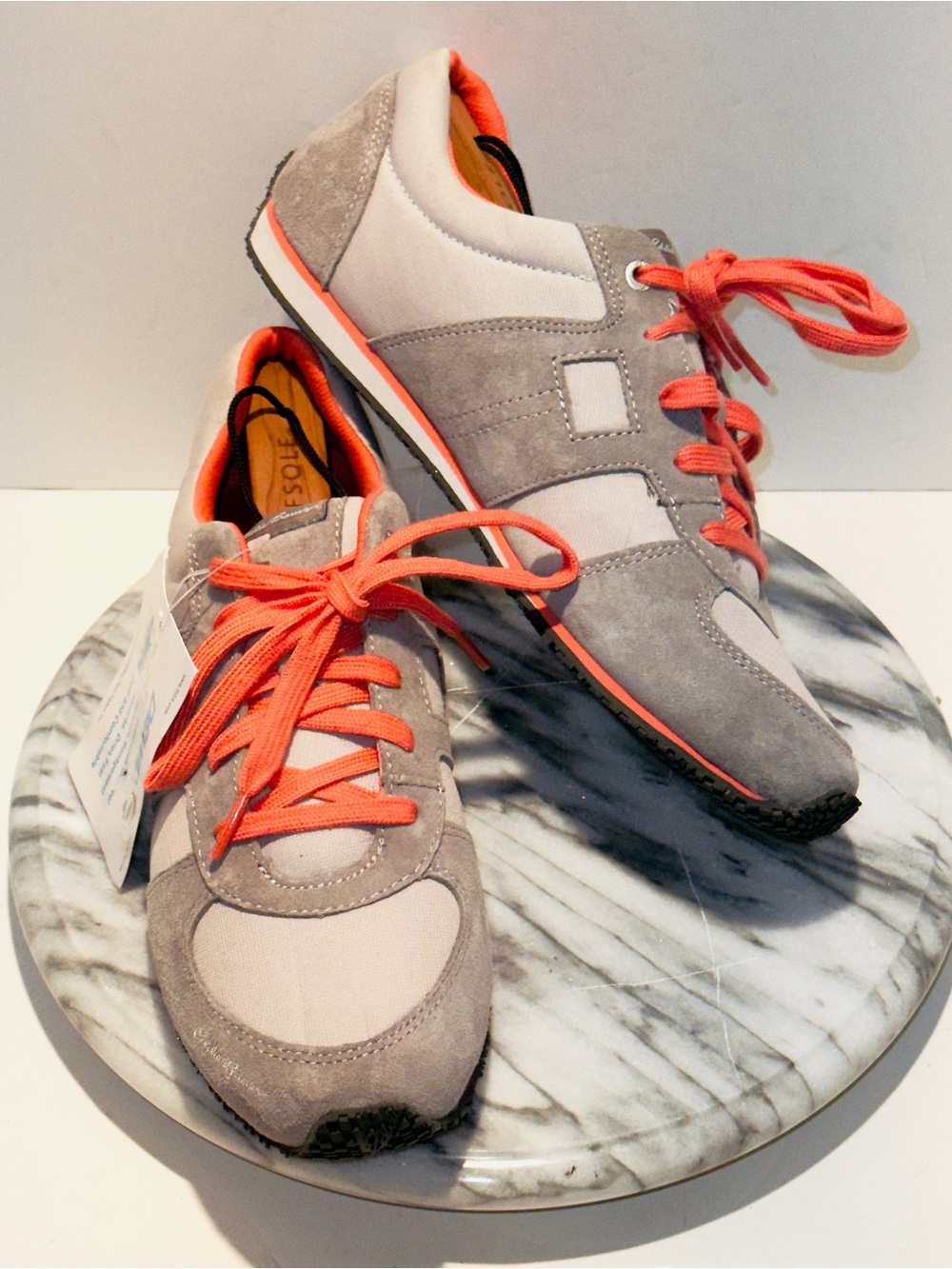 Eddie Bauer Women’s Hiking Sneaker Size 10 Suede Grey And Orange